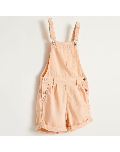 Kurzer Overall Pepina aus lachsfarbenem Baumwollsegeltuch