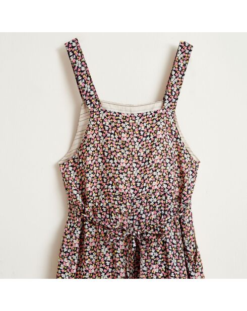 Pixie Flowy Overall mit Blumen, schwarz/mehrfarbig