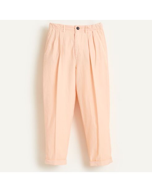 Pantalon Peaches à pinces rose saumon