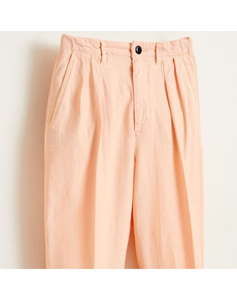 Pantalon Peaches à pinces rose saumon