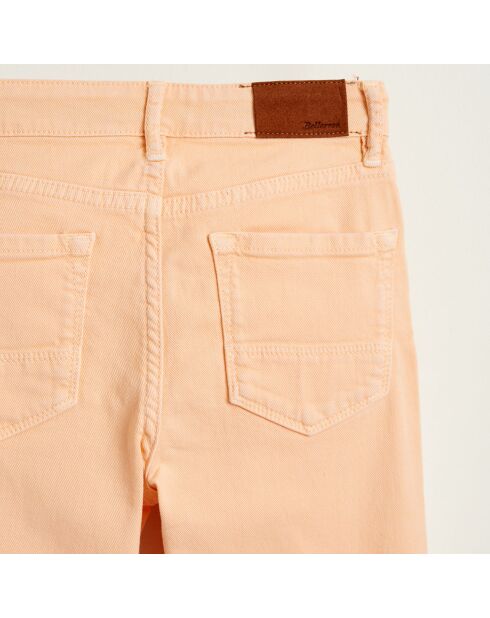 Salmon Pinata Hose aus Baumwollleinen mit geradem Schnitt