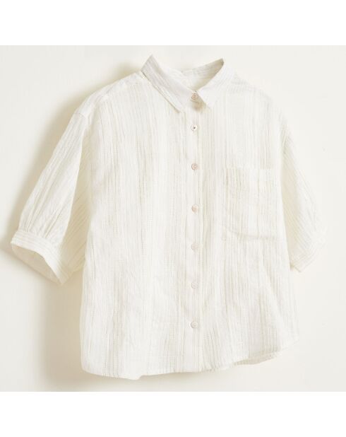 Camisa Ave blanca de algodón a rayas