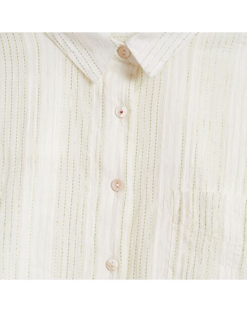 Camisa Ave blanca de algodón a rayas