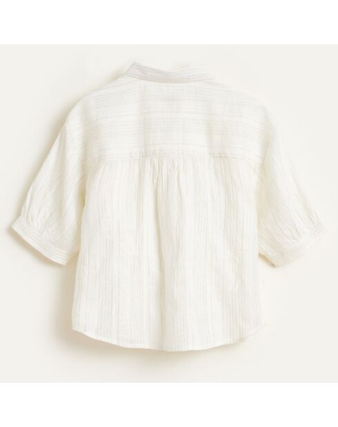 Camisa Ave blanca de algodón a rayas