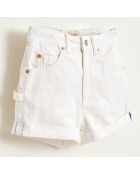 Short en jean Petite coupe boyfriend blanc