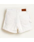 Short en jean Petite coupe boyfriend blanc