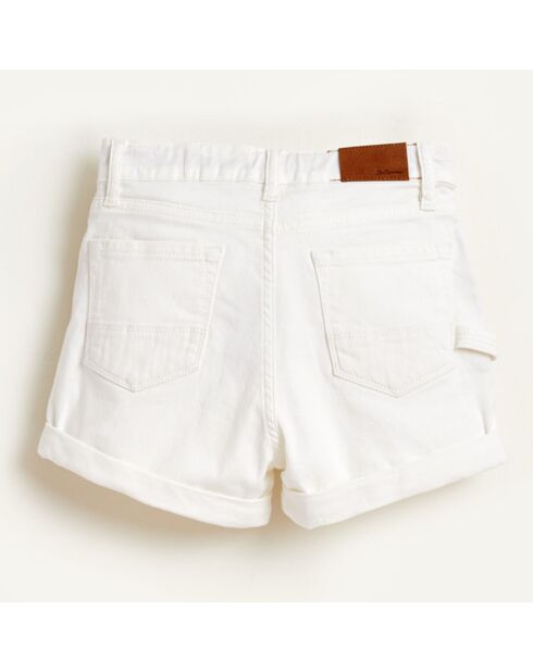 Short en jean Petite coupe boyfriend blanc