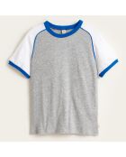 T-Shirt Moby en Coton tricolore gris/blanc/bleu