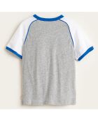 T-Shirt Moby en Coton tricolore gris/blanc/bleu