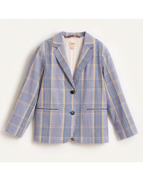 Veste blazer Chick en Coton mélangé à carreaux grise