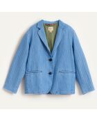 Veste blazer Chick en Coton & Lin rayée bleue