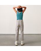 Pantalon Phiby en Coton mélangé 7/8 à carreaux gris