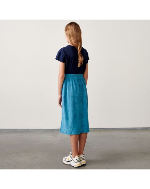 Jupe midi Mona en Coton mélangé bleue