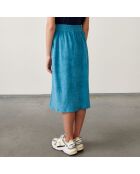 Jupe midi Mona en Coton mélangé bleue