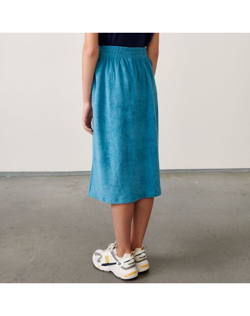 Blauer Midirock Mona aus Baumwollmix