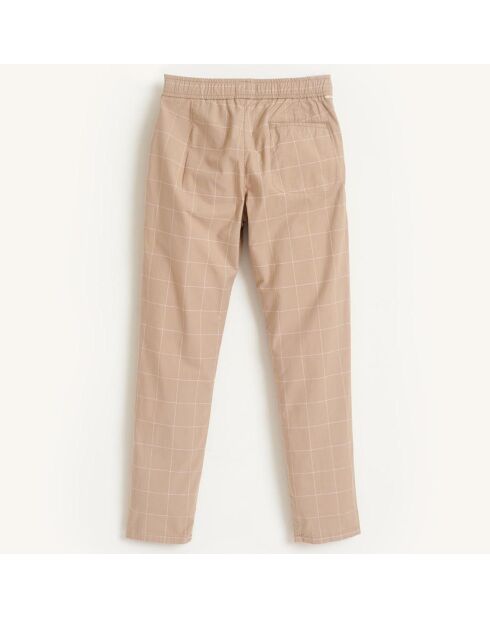 Pantalon Pharel en Toile de coton à carreaux  beige