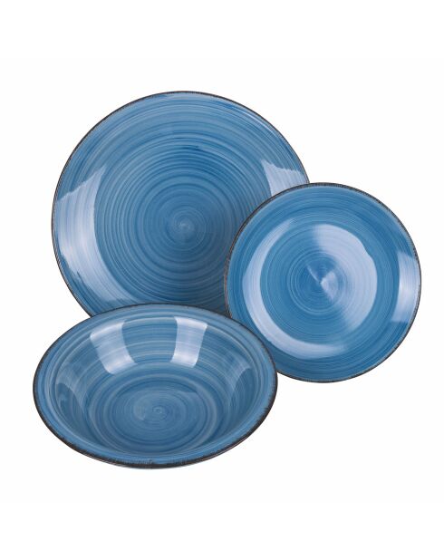 Set de vajilla azul Baita Acqua - 18 piezas