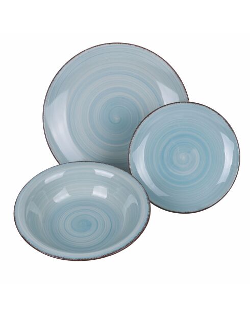 Set de vajilla azul Baita Acqua - 18 piezas