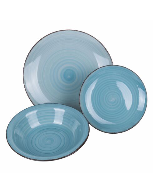 Set de vajilla azul Baita Acqua - 18 piezas