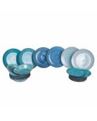 Set de vajilla azul Baita Acqua - 18 piezas