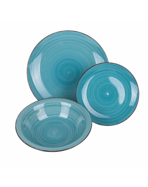 Set de vajilla azul Baita Acqua - 18 piezas