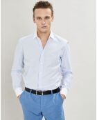 Chemise Slim Fit à fines rayures bleue