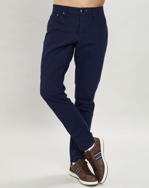 Pantalon en denim uni bleu