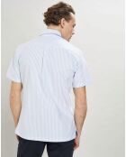 Chemise en coton épais Slim Fit Bat Oxford à rayures bleu ciel