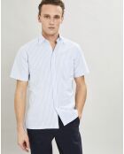 Chemise en coton épais Slim Fit Bat Oxford à rayures bleu ciel