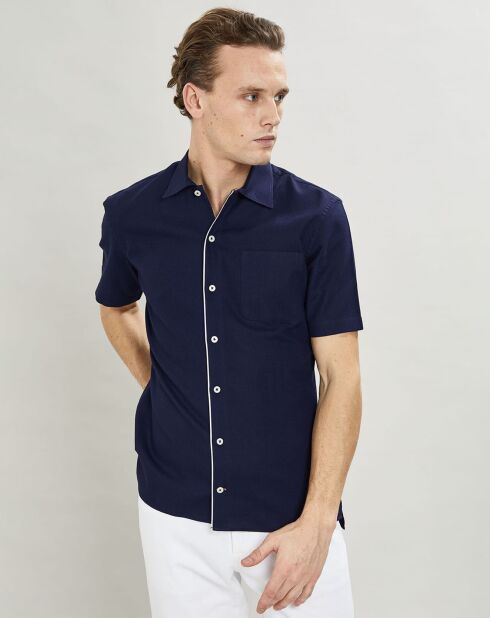 Chemise texturée Slim Fit rib gorg bleu marine