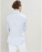 Chemise Slim Fit à rayures & points bleu clair