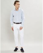 Chemise Slim Fit à rayures & points bleu clair