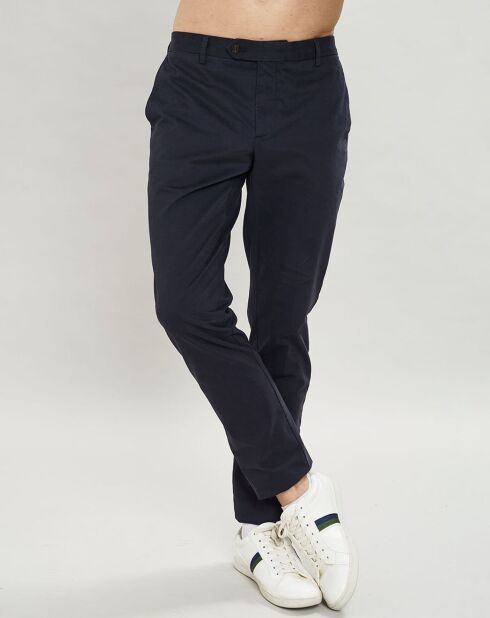 Pantalon chino Kensington uni bleu marine