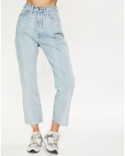 Jean boyfriend crop det couture bleu clair