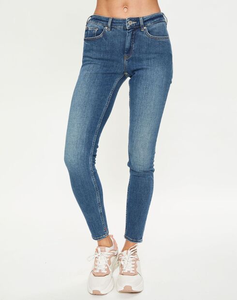 Jean bohemienne taille haute Skinny bleu moyen