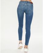 Jean bohemienne taille haute Skinny bleu moyen