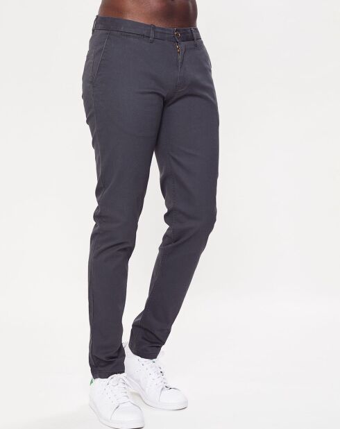 Pantalon chino Slim Fit Stuart uni stretch gris foncé