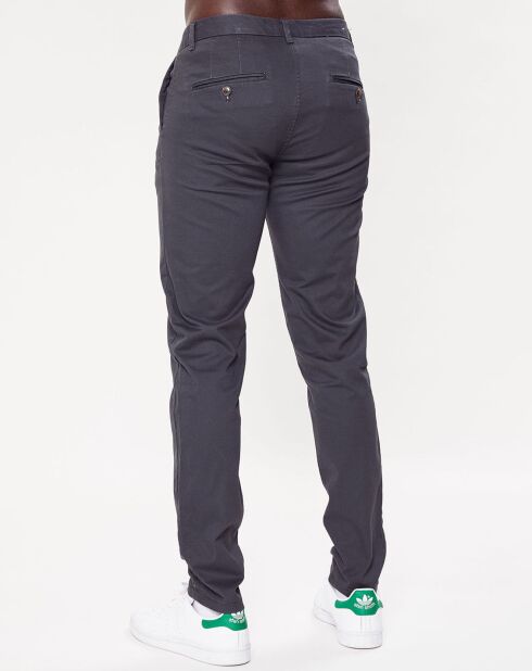 Pantalon chino Slim Fit Stuart uni stretch gris foncé