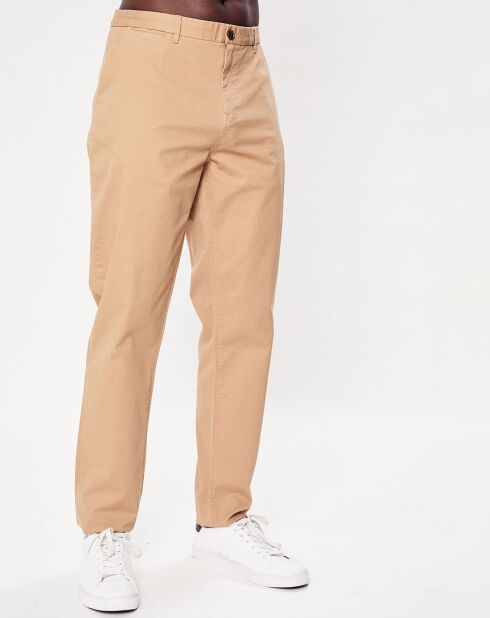 Pantalon chino Slim Fit Stuart uni stretch beige