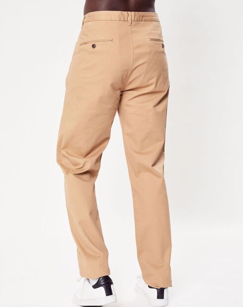 Pantalon chino Slim Fit Stuart uni stretch beige