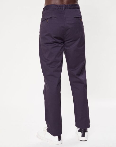 Pantalon chino Slim Fit Stuart uni stretch bleu marine