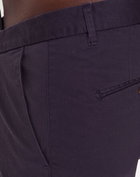Pantalon chino Slim Fit Stuart uni stretch bleu marine