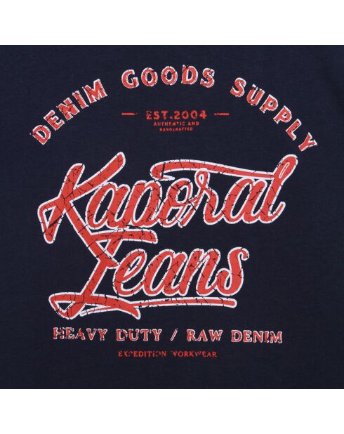 T-Shirt en Coton à logo effet usé bleu marine