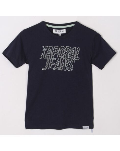 T-Shirt en Coton à logo bleu marine