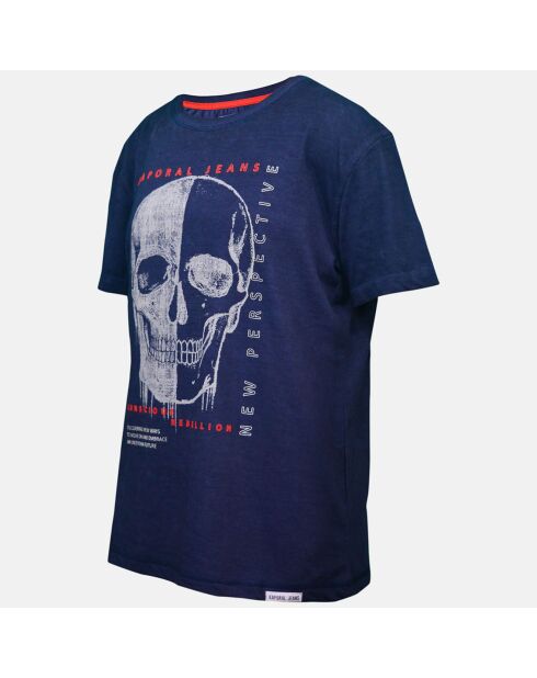 T-Shirt en Coton Manches Courtes bleu marine