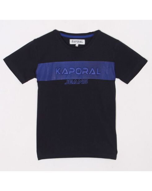 T-Shirt en Coton à logo embossé bleu marine