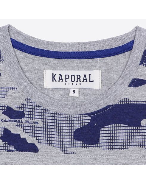 T-Shirt en Coton camouflage gris/bleu