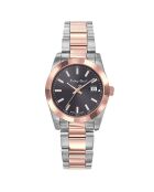 Montre Femme Quartz en Acier Mathy I  argenté/doré rose