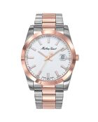 Montre Homme en Acier Quartz Mathy I  argenté /doré rose