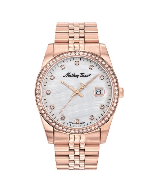 Montre Femme en Acier Quartz Mathy IV  doré rose